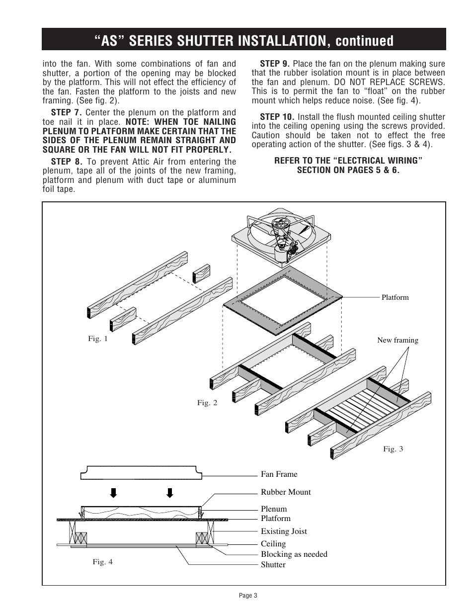 As” series shutter installation, continued | Triangle Engineering of Arkansas COMFORT COOLER User Manual | Page 3 / 8