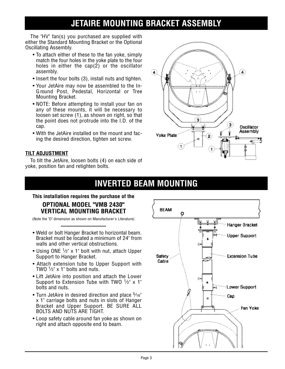 Triangle Engineering of Arkansas Golf Fans HV 24 and 30 User Manual | Page 3 / 4