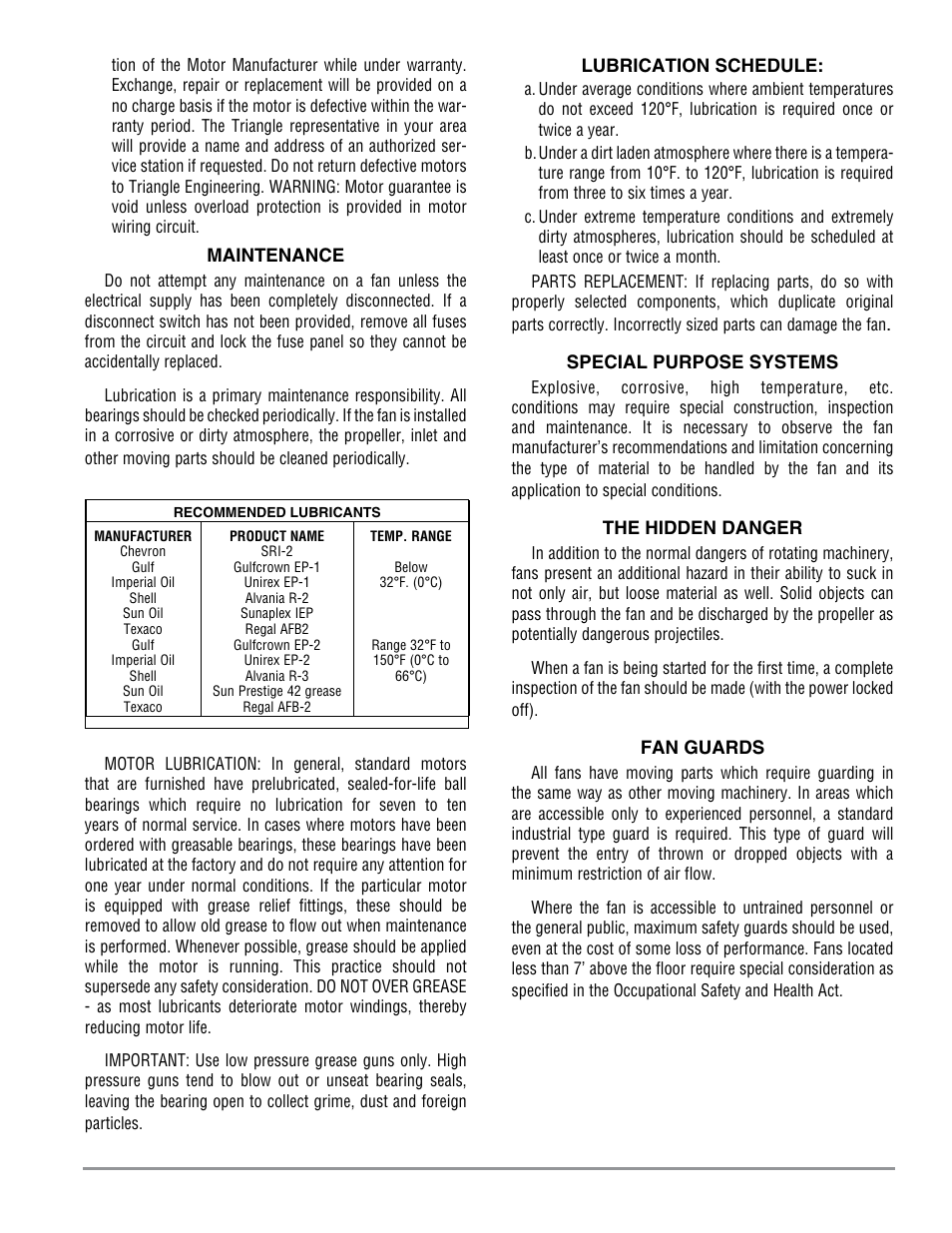 Triangle Engineering of Arkansas TP HIGH VELOCITY FANS User Manual | Page 3 / 4