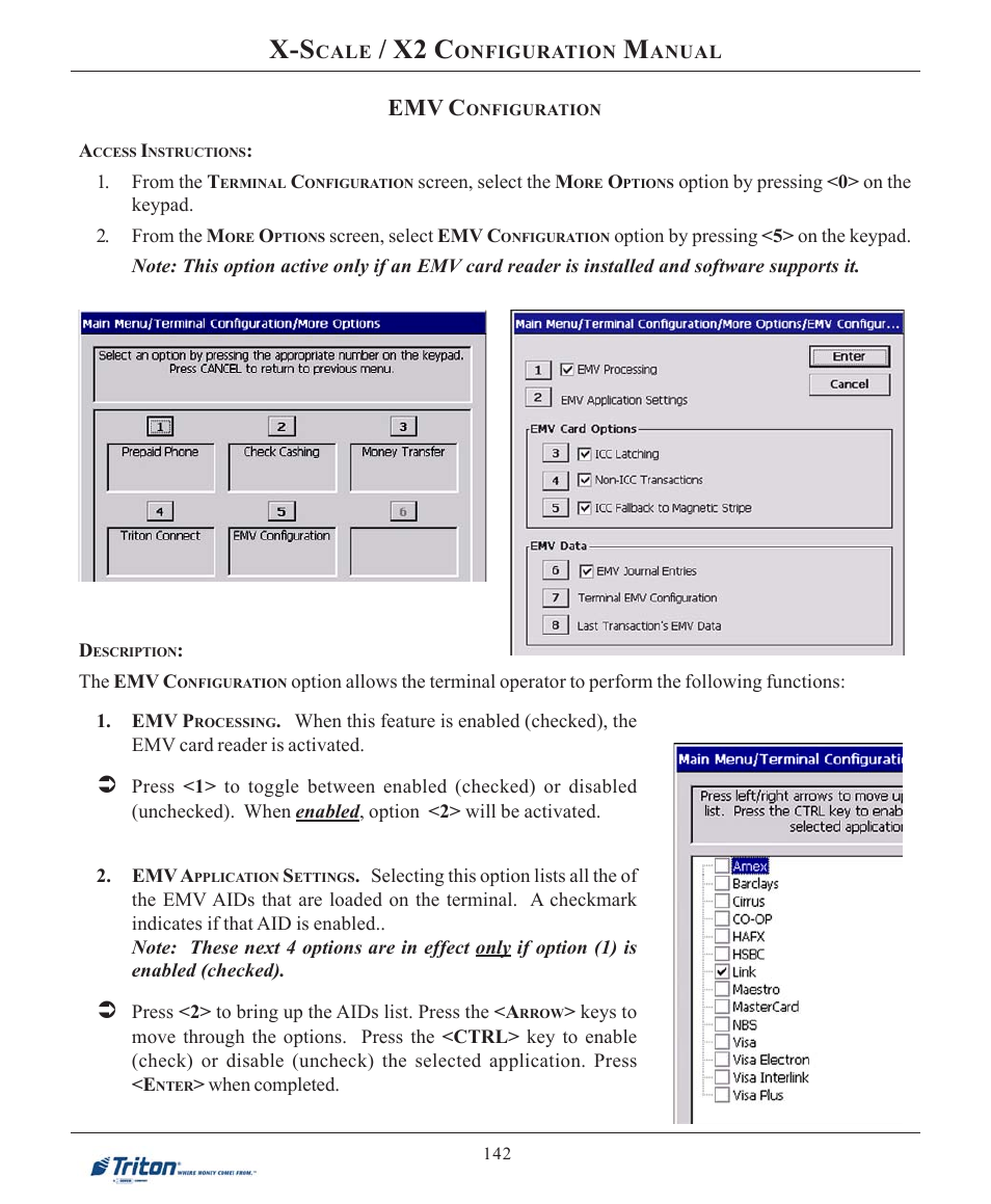 X2 c, Emv c | Triton X-SCALE/X2 Configuration Manual User Manual | Page 152 / 419