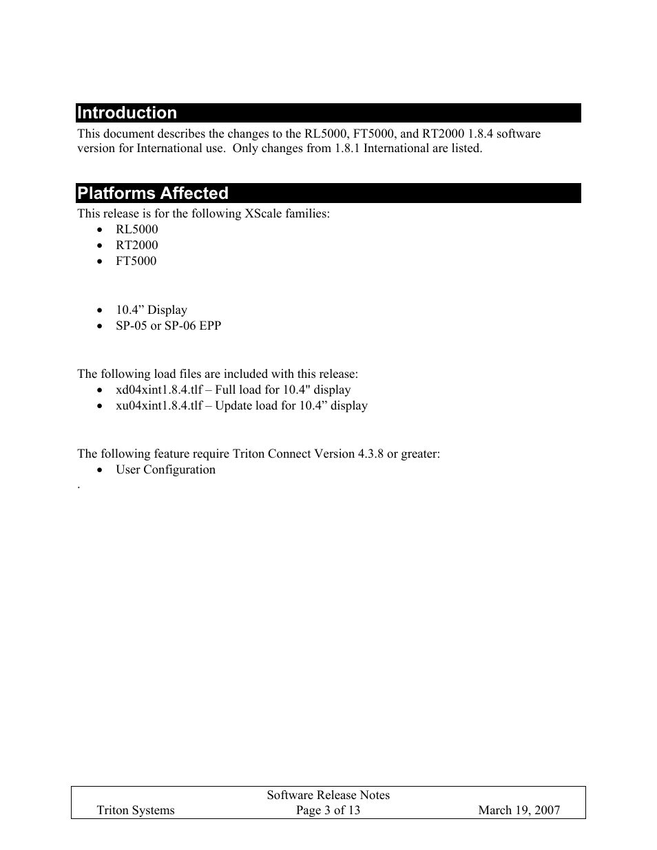 Introduction, Platforms affected | Triton X-SCALE/X2 Configuration Manual User Manual | Page 223 / 419