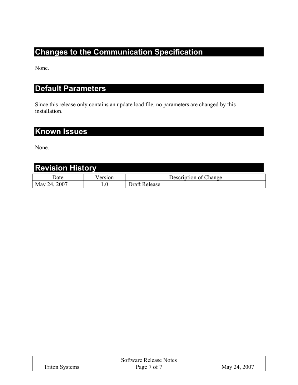 Changes to the communication specification, Default parameters, Known issues | Revision history | Triton X-SCALE/X2 Configuration Manual User Manual | Page 240 / 419