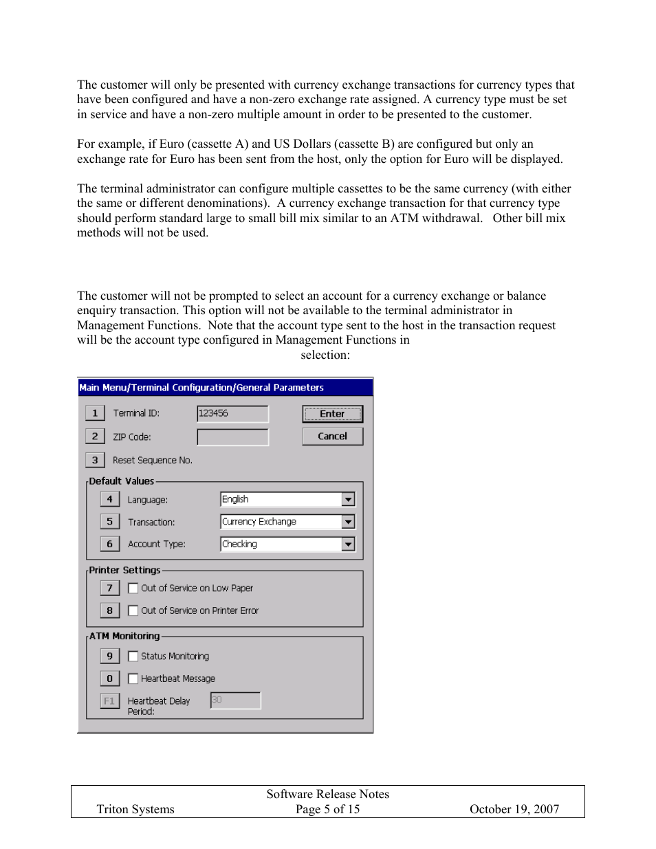 No account selection screen, Ccount, Election | Creen | Triton X-SCALE/X2 Configuration Manual User Manual | Page 245 / 419