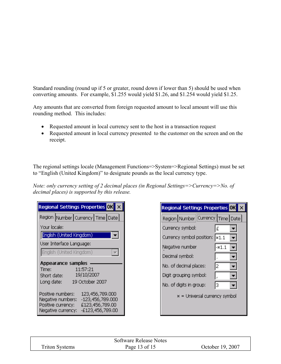 Rounding method, Regional settings, Ounding | Ethod, Egional, Ettings | Triton X-SCALE/X2 Configuration Manual User Manual | Page 253 / 419