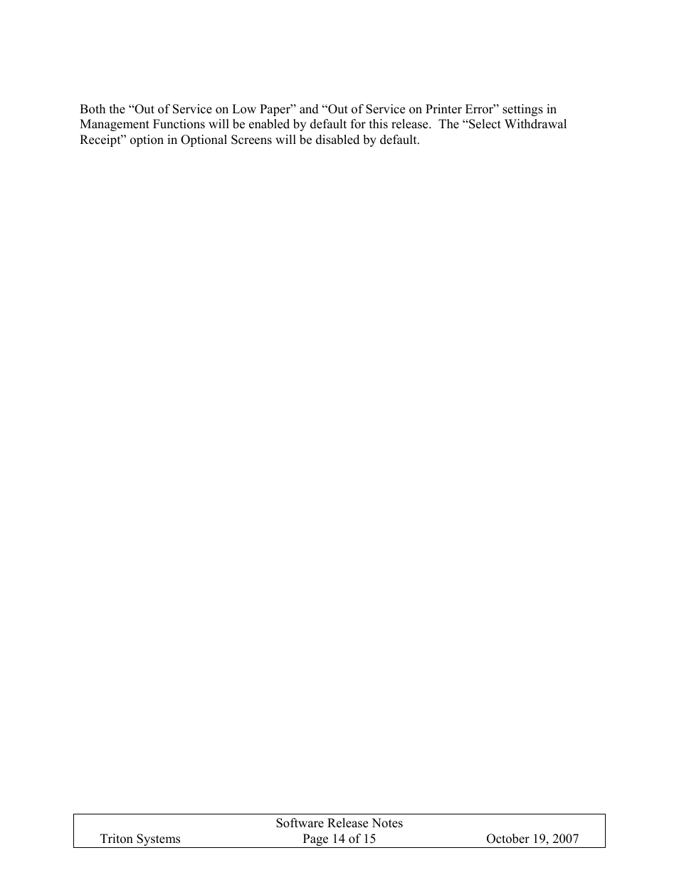 Printer default settings, Rinter, Efault | Ettings | Triton X-SCALE/X2 Configuration Manual User Manual | Page 254 / 419