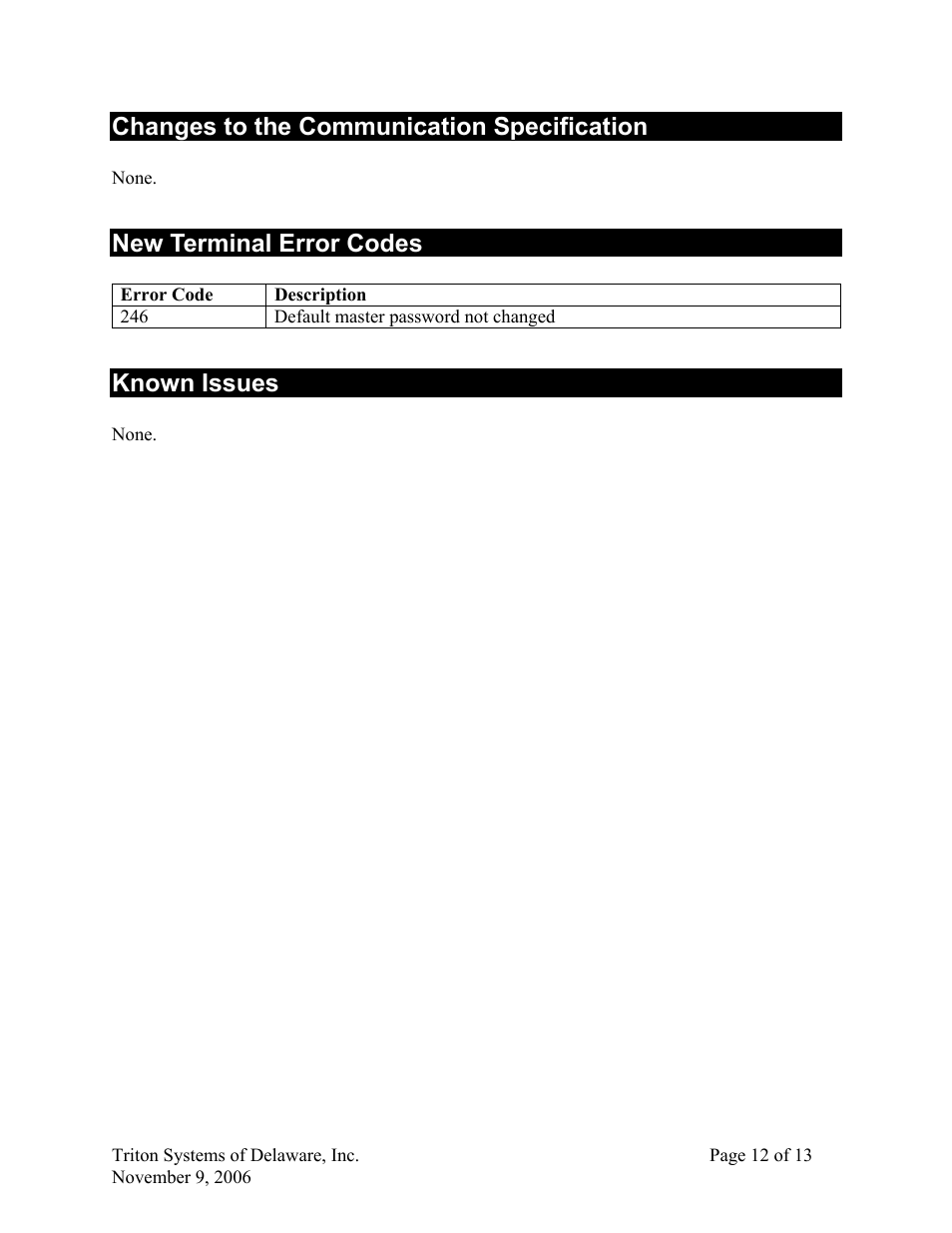 Changes to the communication specification, New terminal error codes, Known issues | Triton X-SCALE/X2 Configuration Manual User Manual | Page 267 / 419