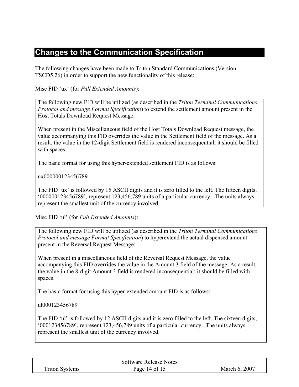 Changes to the communication specification | Triton X-SCALE/X2 Configuration Manual User Manual | Page 282 / 419