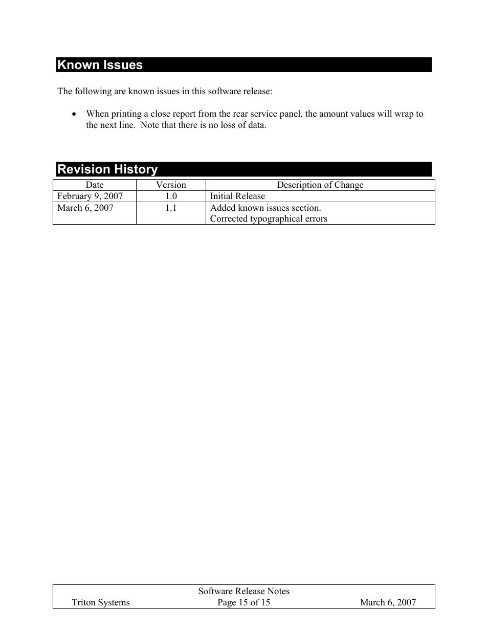 Known issues, Revision history | Triton X-SCALE/X2 Configuration Manual User Manual | Page 283 / 419