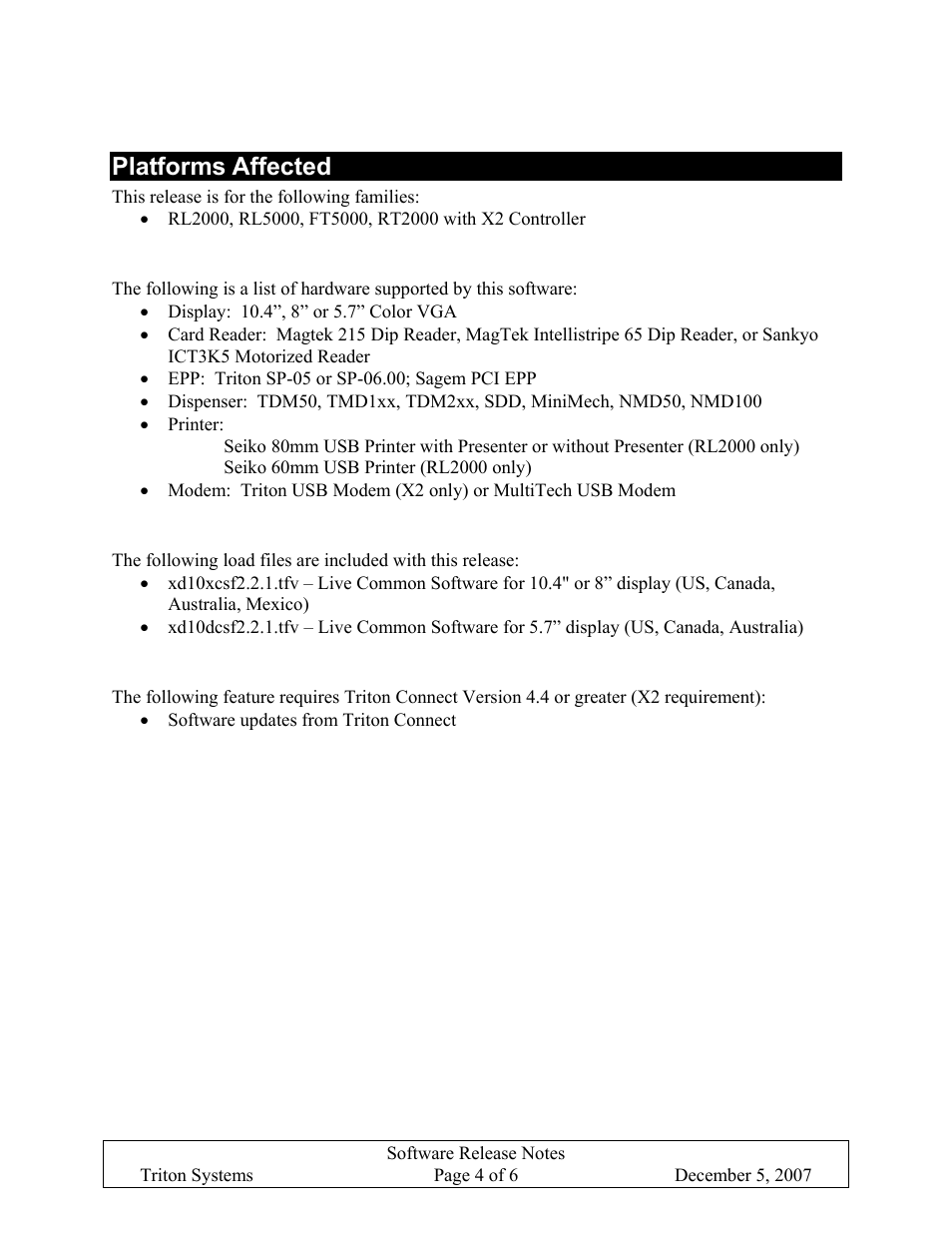 Platforms affected | Triton X-SCALE/X2 Configuration Manual User Manual | Page 357 / 419