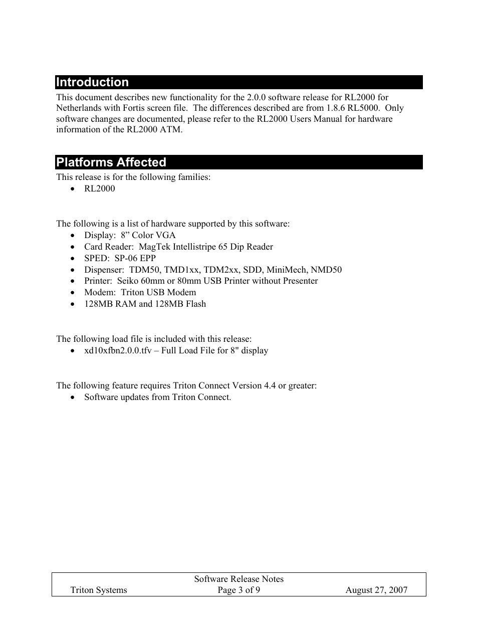 Introduction, Platforms affected | Triton X-SCALE/X2 Configuration Manual User Manual | Page 386 / 419