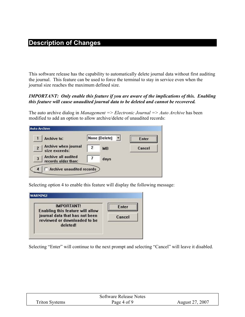 Description of changes | Triton X-SCALE/X2 Configuration Manual User Manual | Page 387 / 419