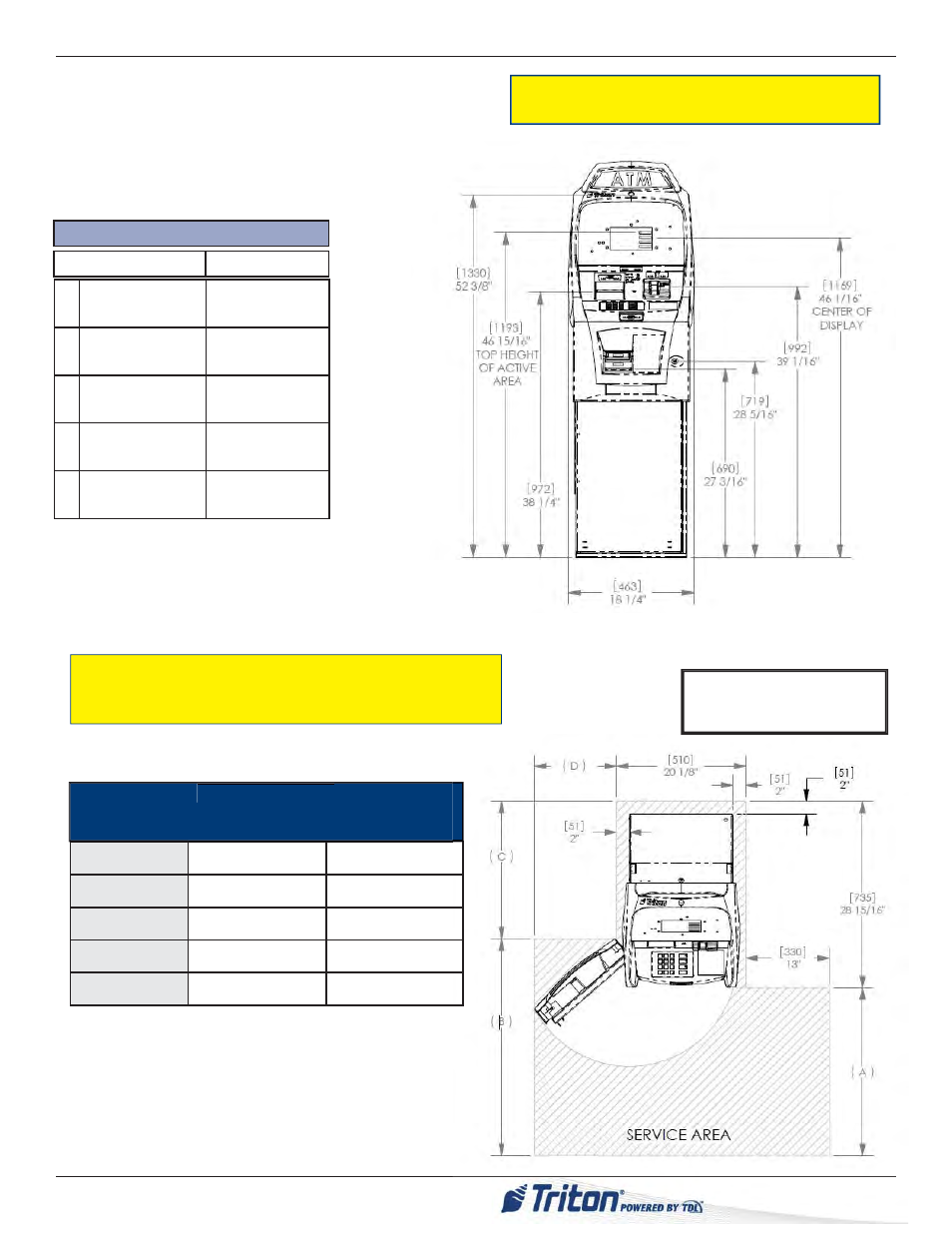 Dimensions shown in inches/millimeters i i | Triton ARGO G60 Installation Manual User Manual | Page 7 / 31
