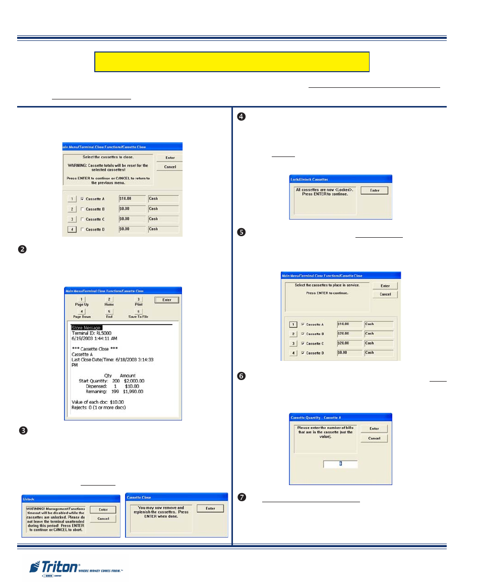 4cassette close functions (f, Nmd-100 | Triton FT5000 X2 Quick Reference Guide User Manual | Page 4 / 10