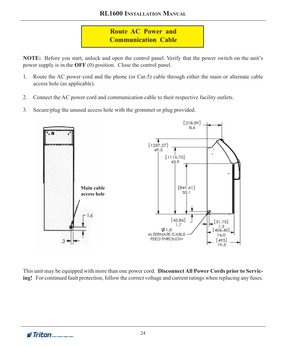 Triton RL1600 Installation Manual User Manual | Page 24 / 41