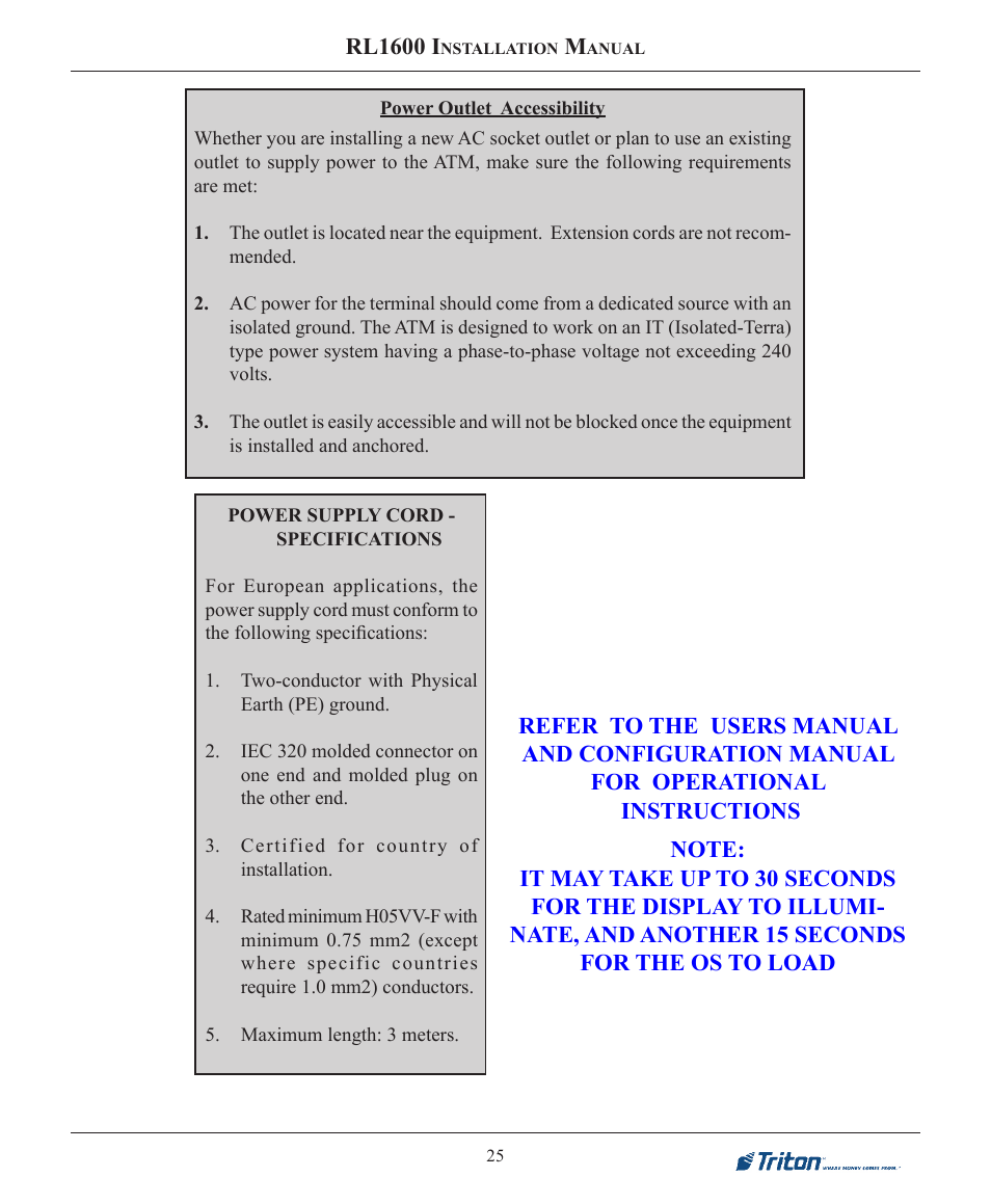 Triton RL1600 Installation Manual User Manual | Page 25 / 41