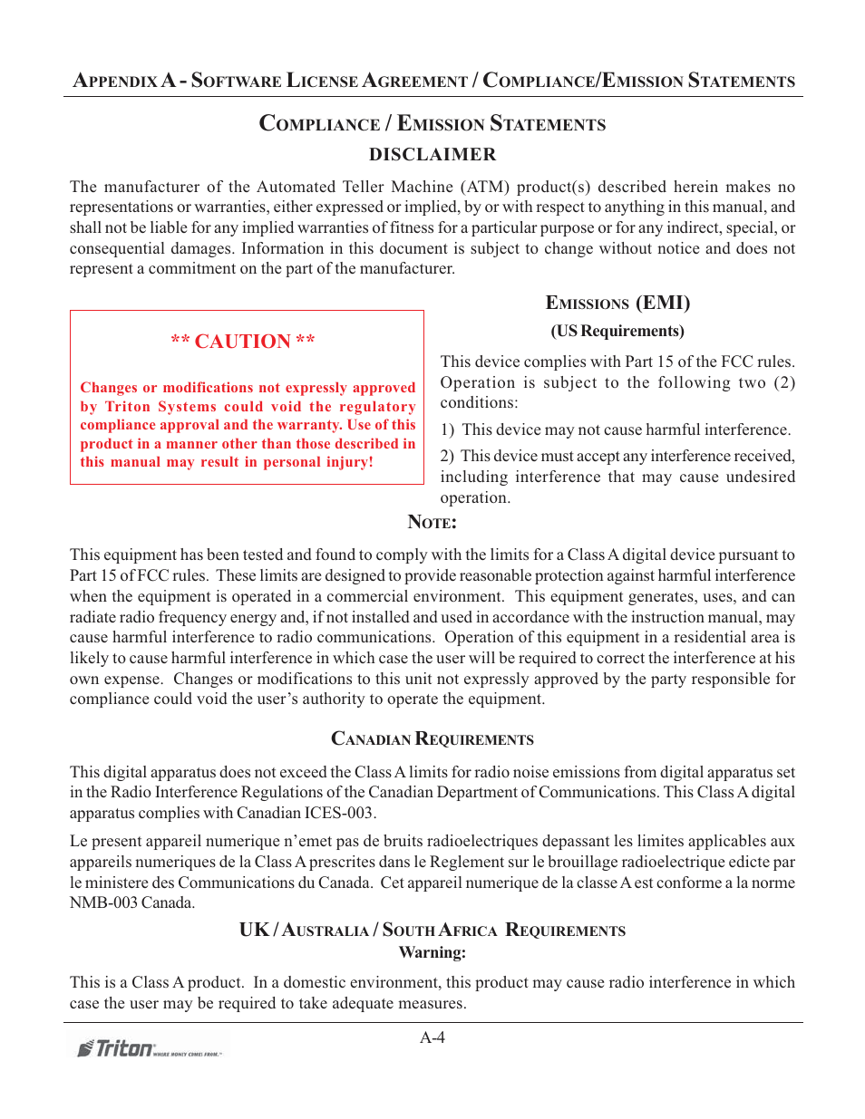 A - s | Triton RL1600 Installation Manual User Manual | Page 29 / 41