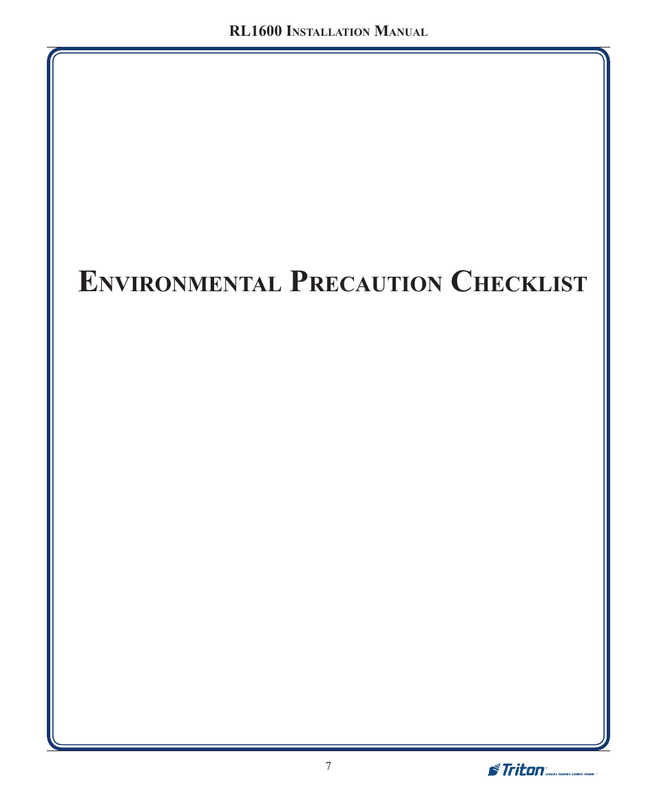 Triton RL1600 Installation Manual User Manual | Page 7 / 41