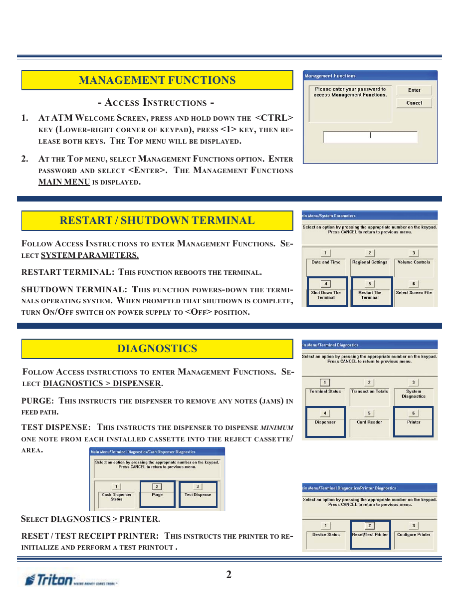 Triton RL1600 Quick Reference Guide User Manual | Page 2 / 7