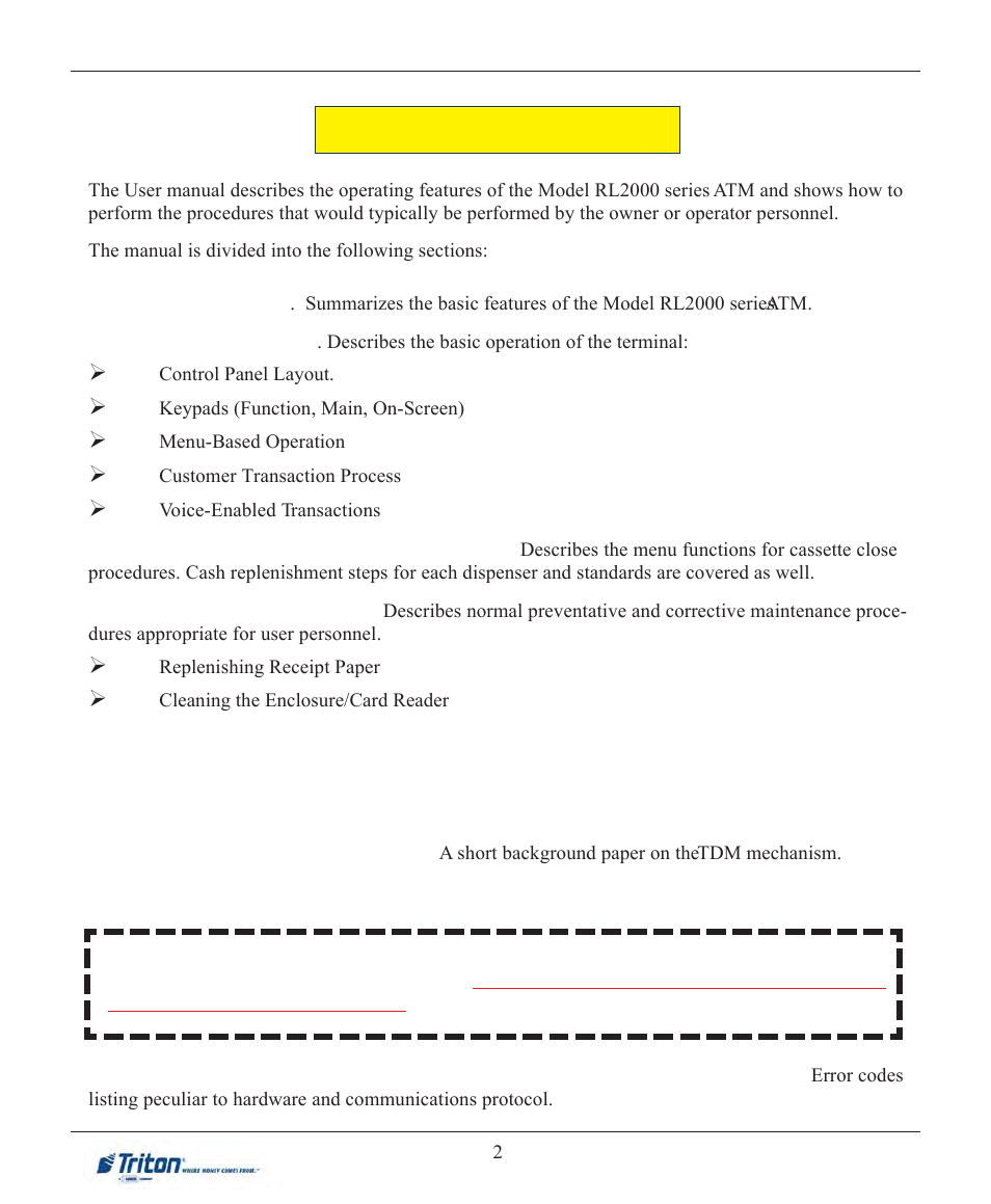 Rl2000 u | Triton RL2000 User Manual User Manual | Page 6 / 124