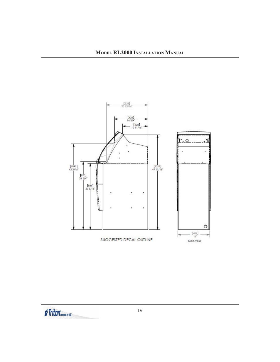 Triton RL2000 Installation Manual User Manual | Page 16 / 45