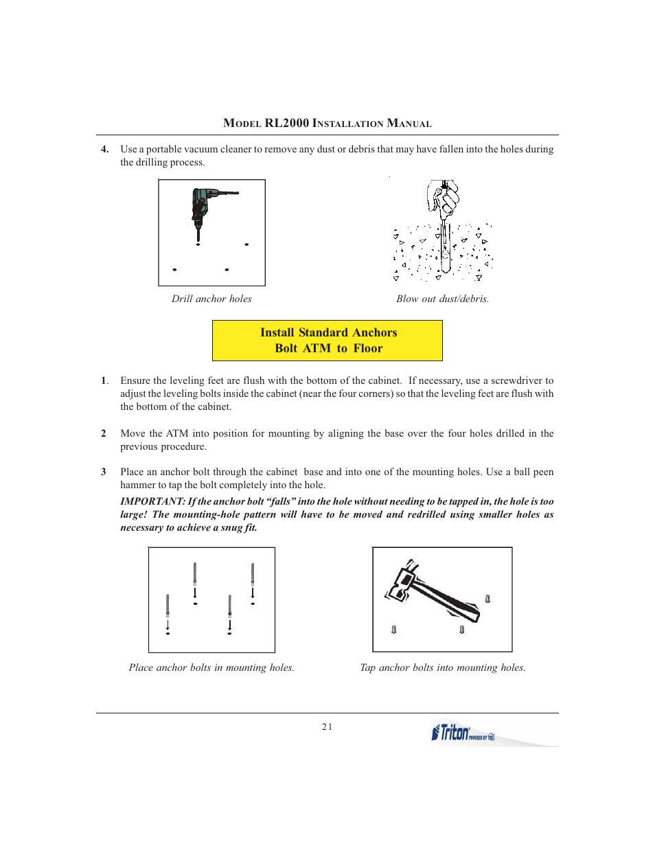 Triton RL2000 Installation Manual User Manual | Page 21 / 45