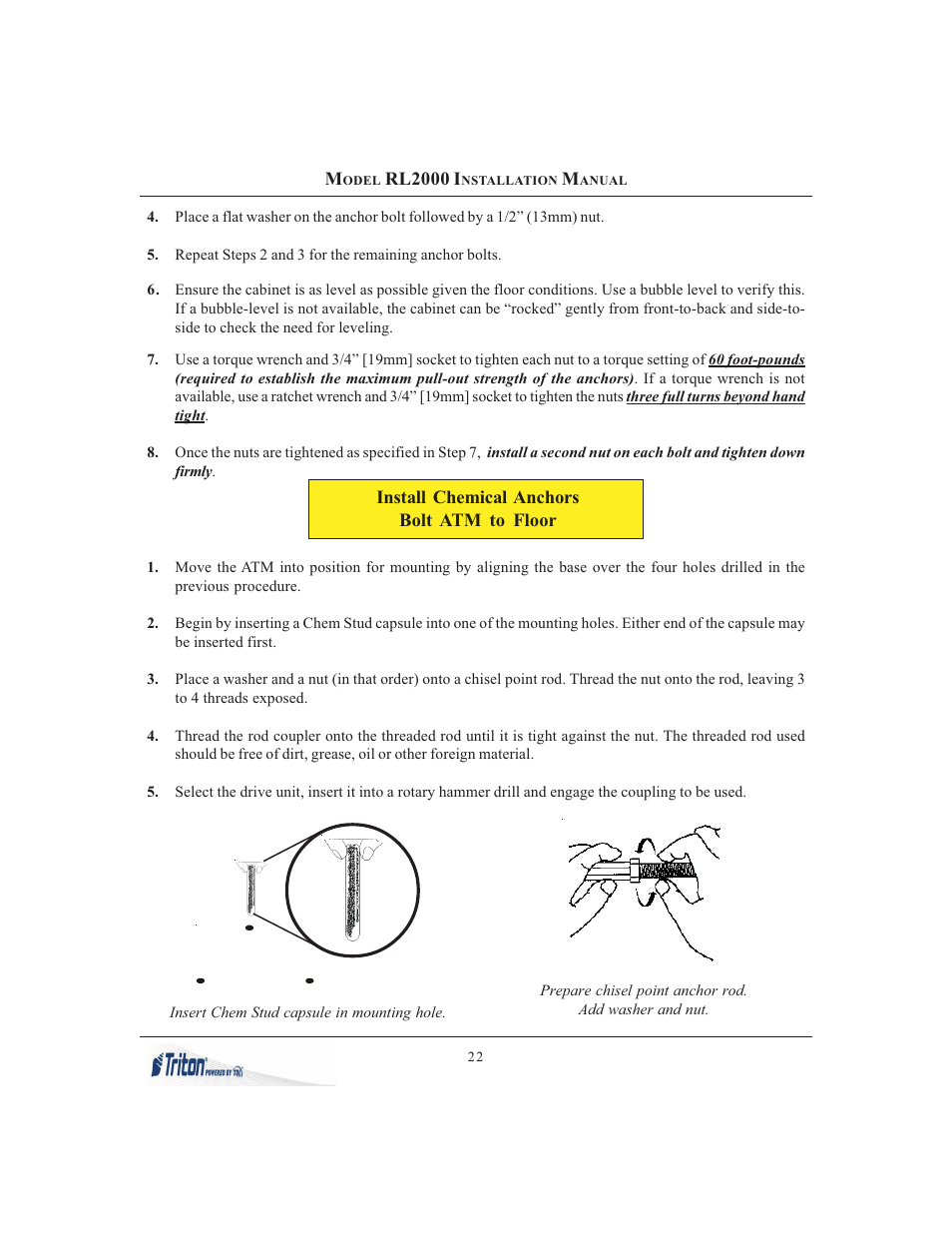 Triton RL2000 Installation Manual User Manual | Page 22 / 45