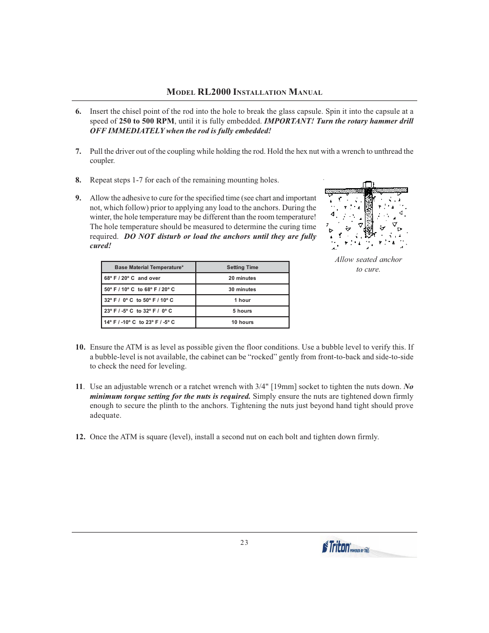 Rl2000 i | Triton RL2000 Installation Manual User Manual | Page 23 / 45