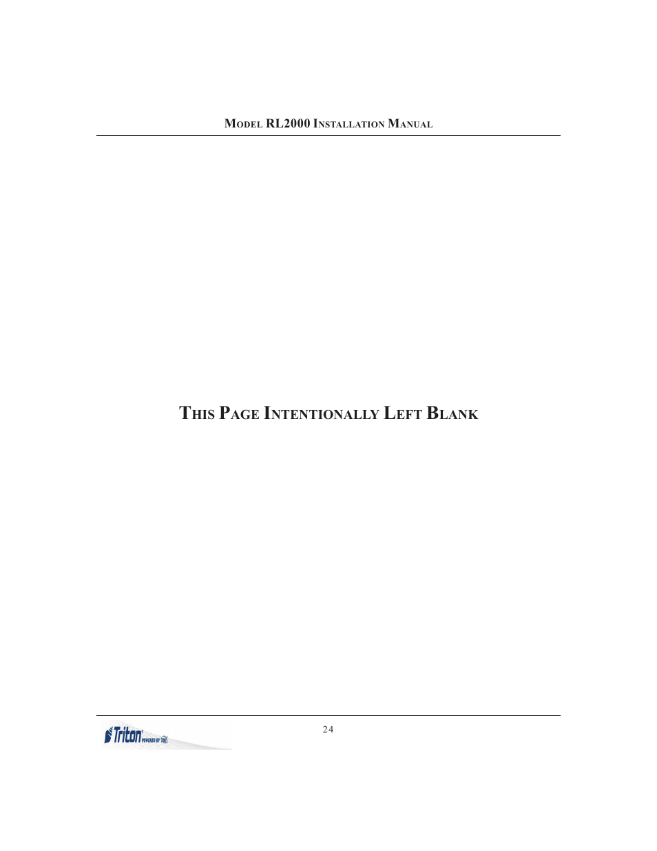 Triton RL2000 Installation Manual User Manual | Page 24 / 45