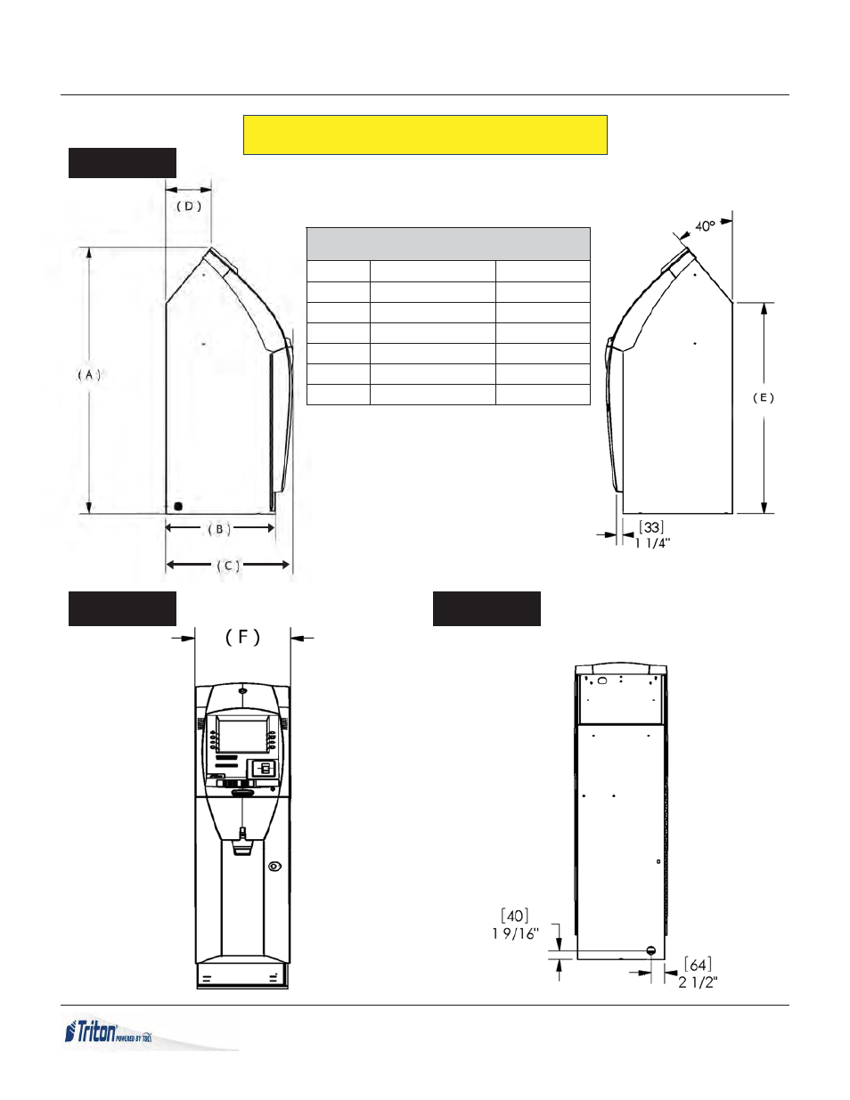 Side views front view rear view, Odel, Nstallation | Uide, Hysical, Imensions | Triton RL5000 X2 Series Installation Manual User Manual | Page 10 / 55