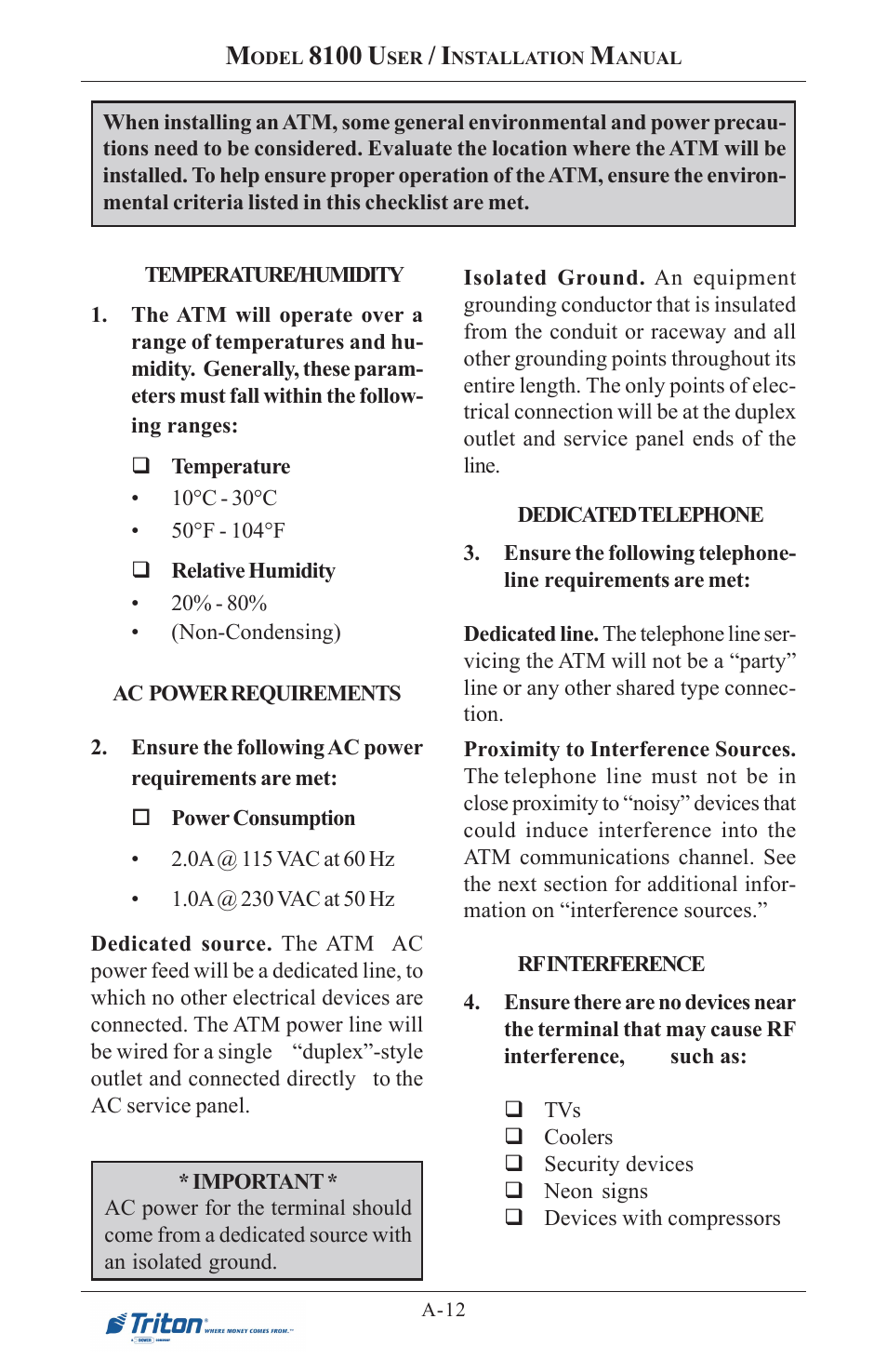 8100 u | Triton 8100 User/Installation Manual User Manual | Page 124 / 150