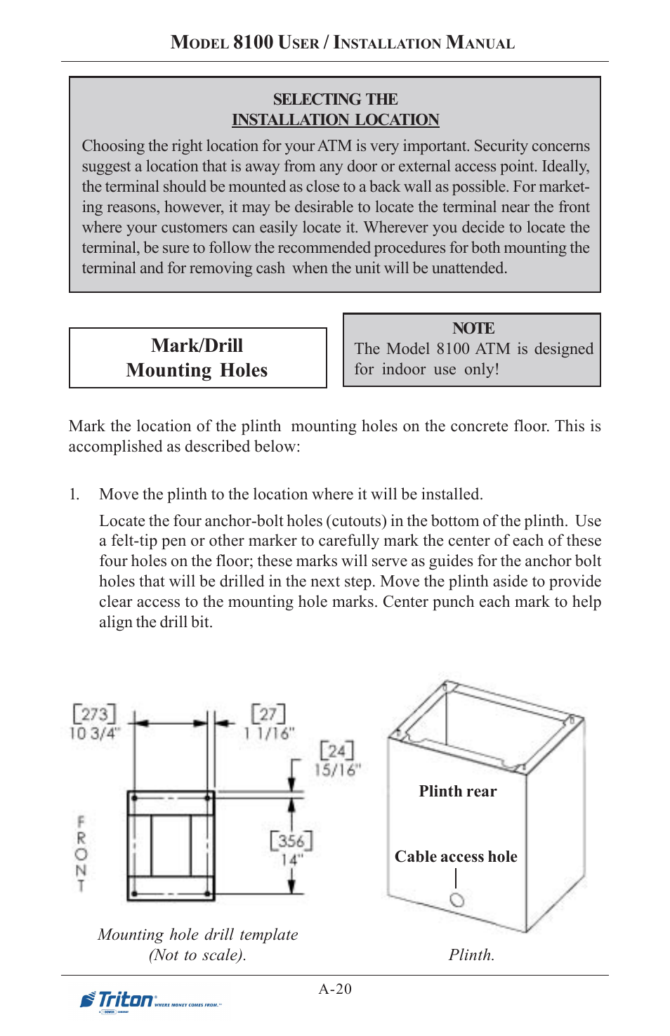 8100 u, Mark/drill mounting holes | Triton 8100 User/Installation Manual User Manual | Page 132 / 150