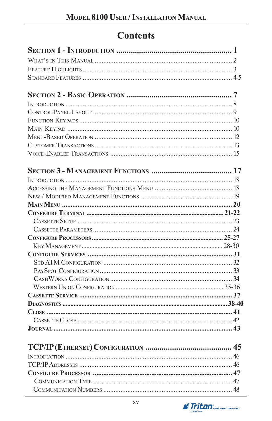 Triton 8100 User/Installation Manual User Manual | Page 15 / 150