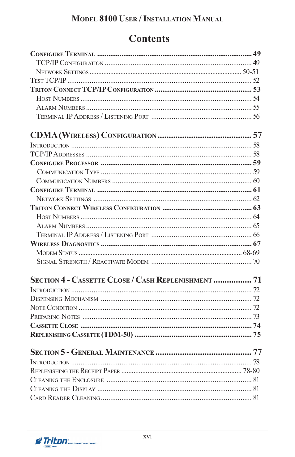 Triton 8100 User/Installation Manual User Manual | Page 16 / 150