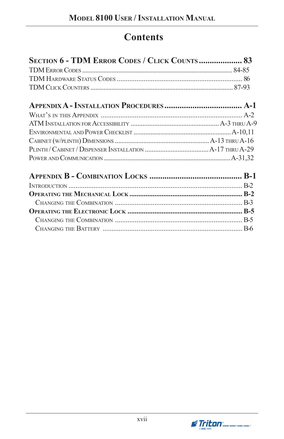 Triton 8100 User/Installation Manual User Manual | Page 17 / 150
