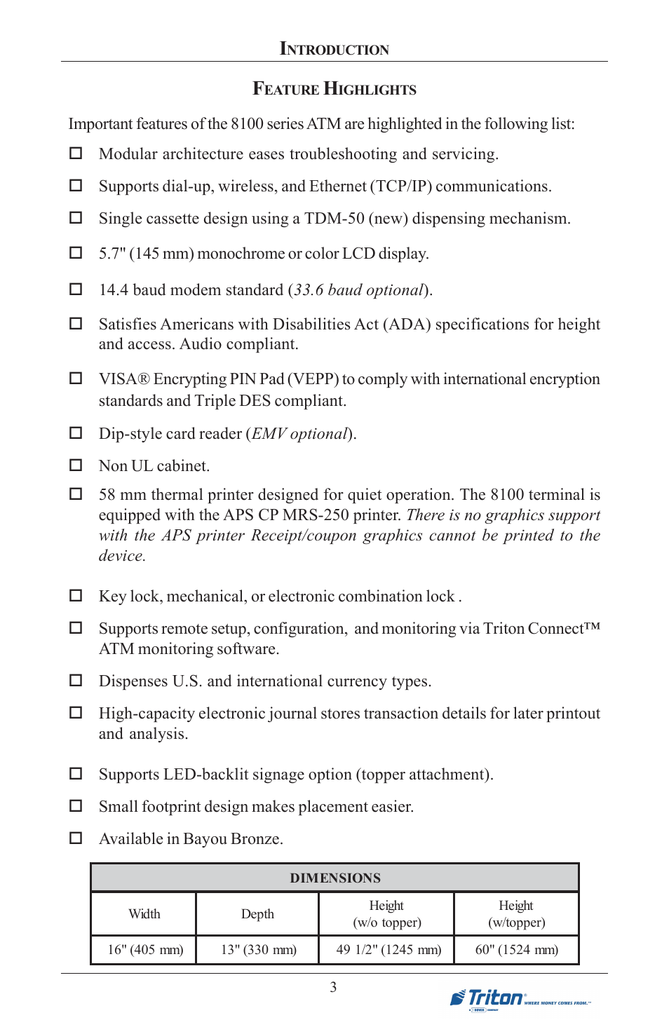 Triton 8100 User/Installation Manual User Manual | Page 21 / 150