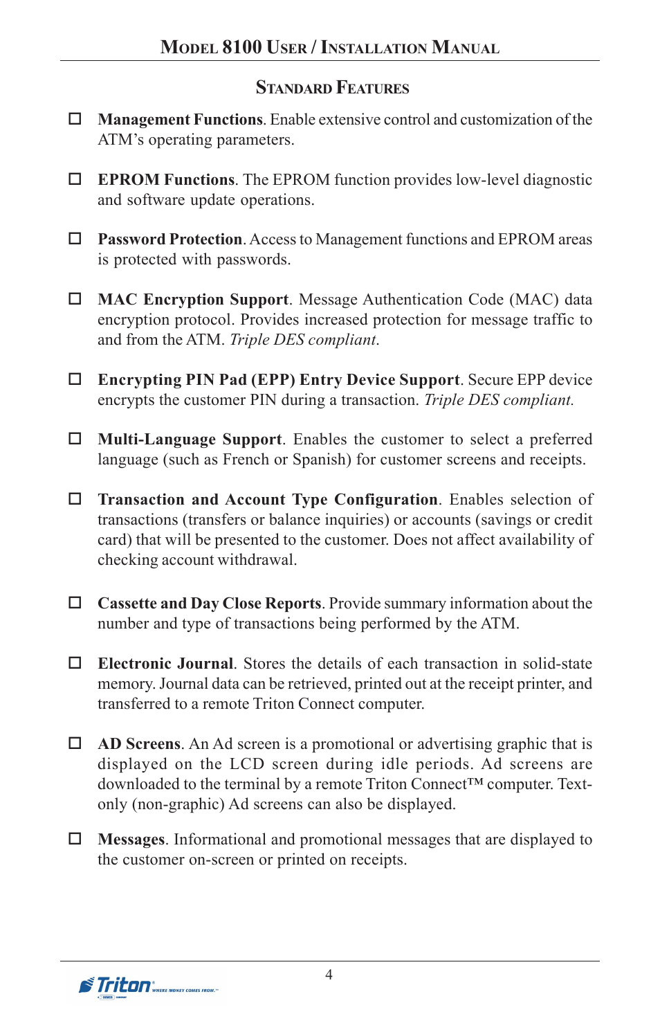 8100 u | Triton 8100 User/Installation Manual User Manual | Page 22 / 150