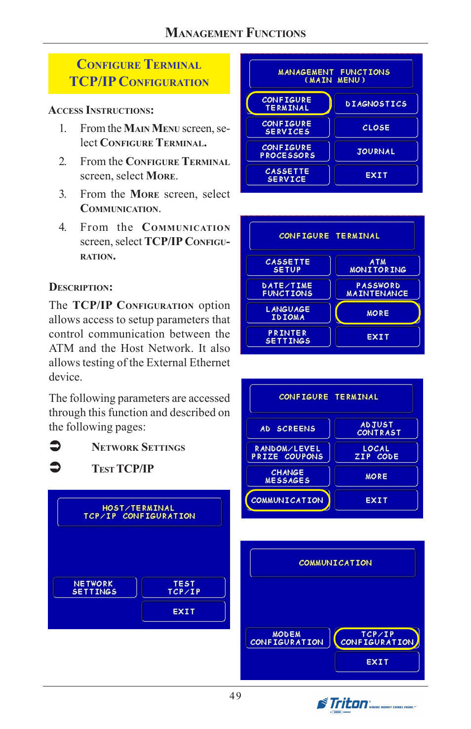 Tcp/ip c | Triton 8100 User/Installation Manual User Manual | Page 67 / 150