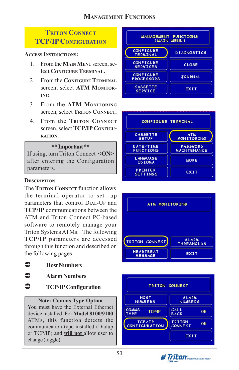 Tcp/ip c | Triton 8100 User/Installation Manual User Manual | Page 71 / 150