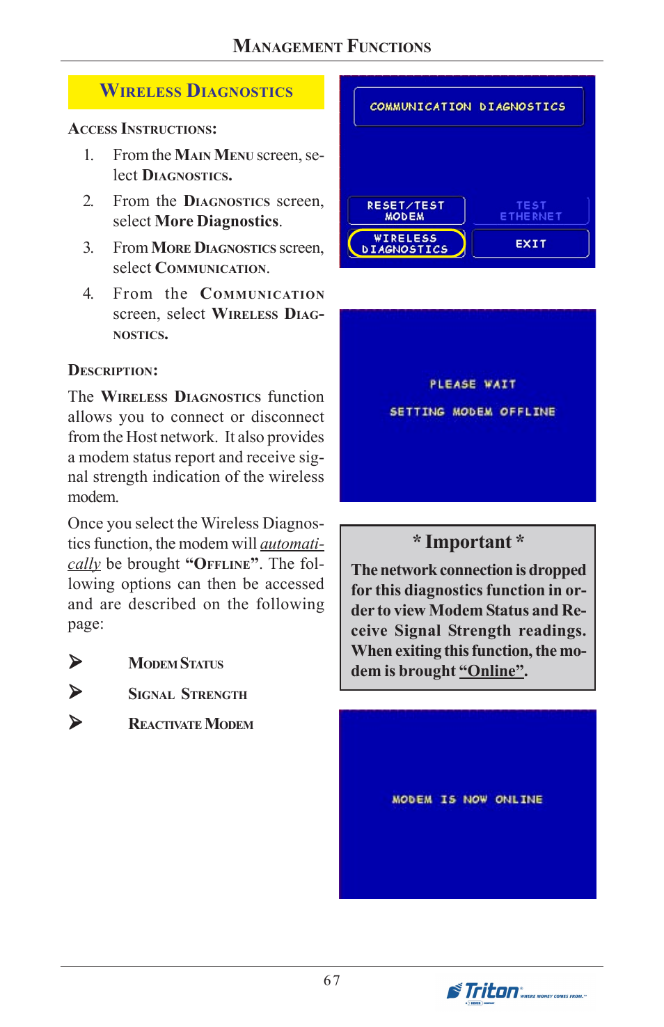 Important | Triton 8100 User/Installation Manual User Manual | Page 85 / 150