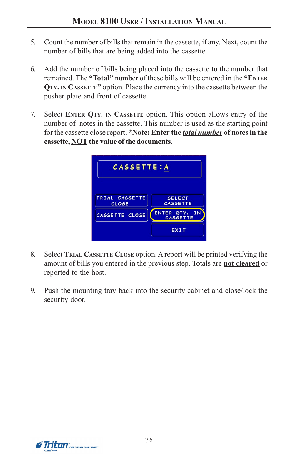 8100 u | Triton 8100 User/Installation Manual User Manual | Page 94 / 150