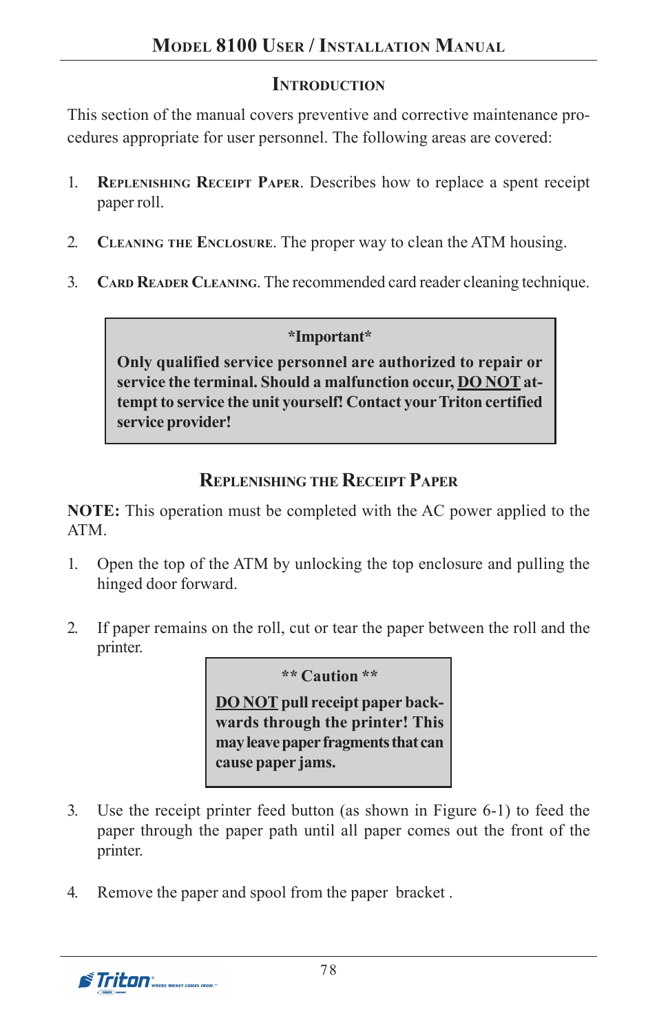 8100 u | Triton 8100 User/Installation Manual User Manual | Page 96 / 150
