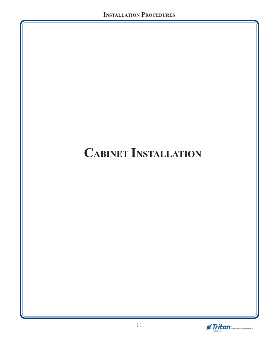 Abinet, Nstallation | Triton 9100 Installation Manual User Manual | Page 11 / 50