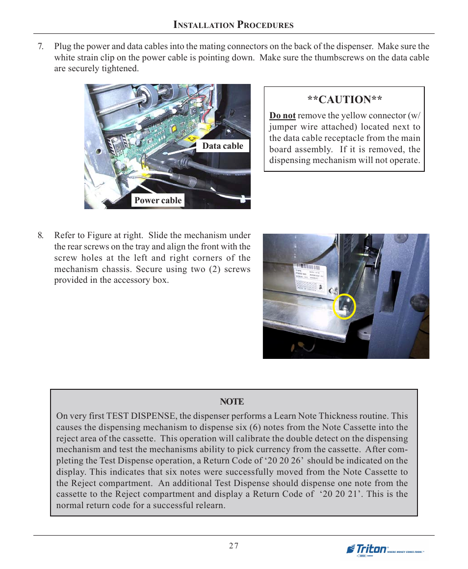 Caution | Triton 9100 Installation Manual User Manual | Page 27 / 50