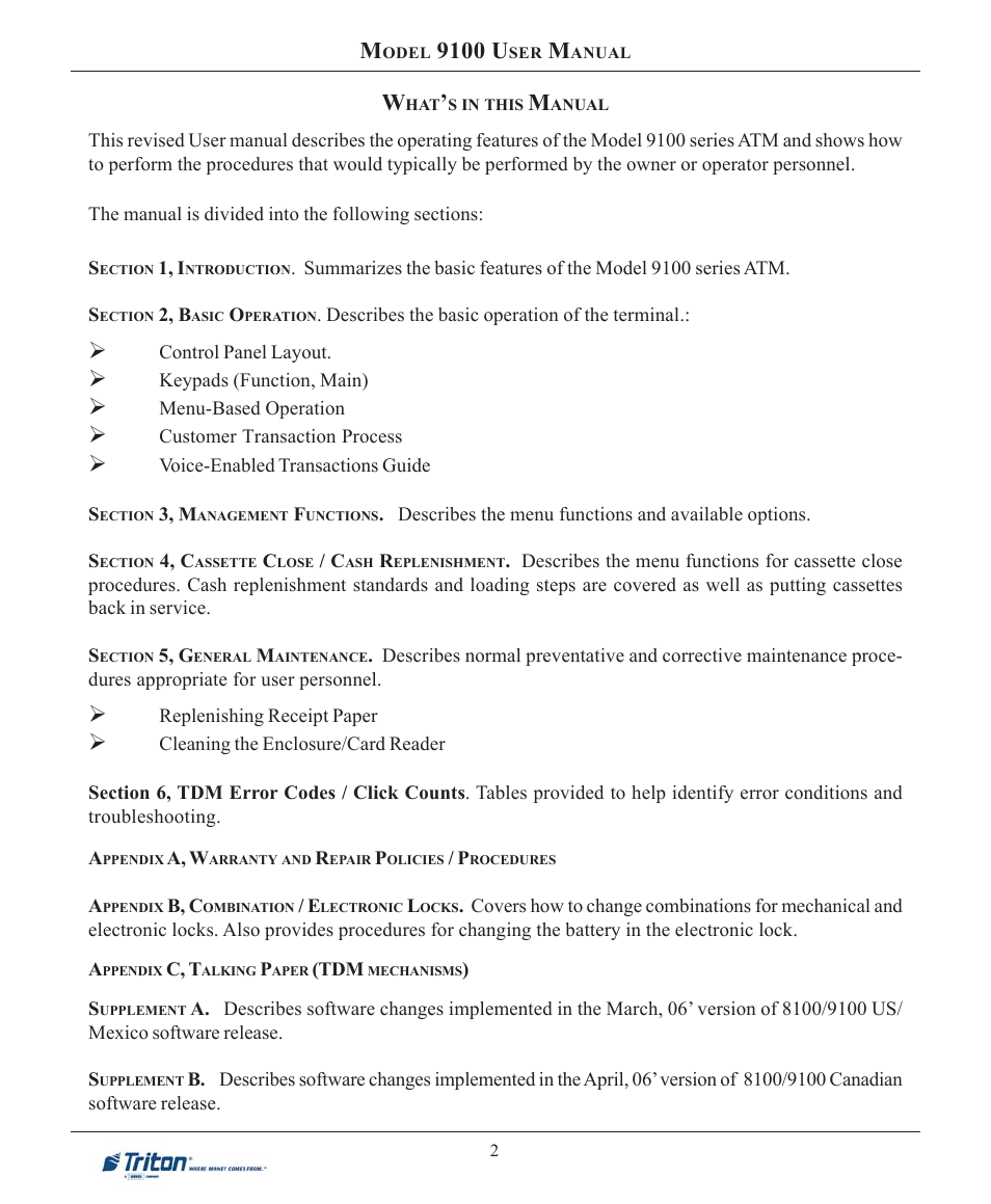 9100 u | Triton 9100 User Manual User Manual | Page 10 / 172