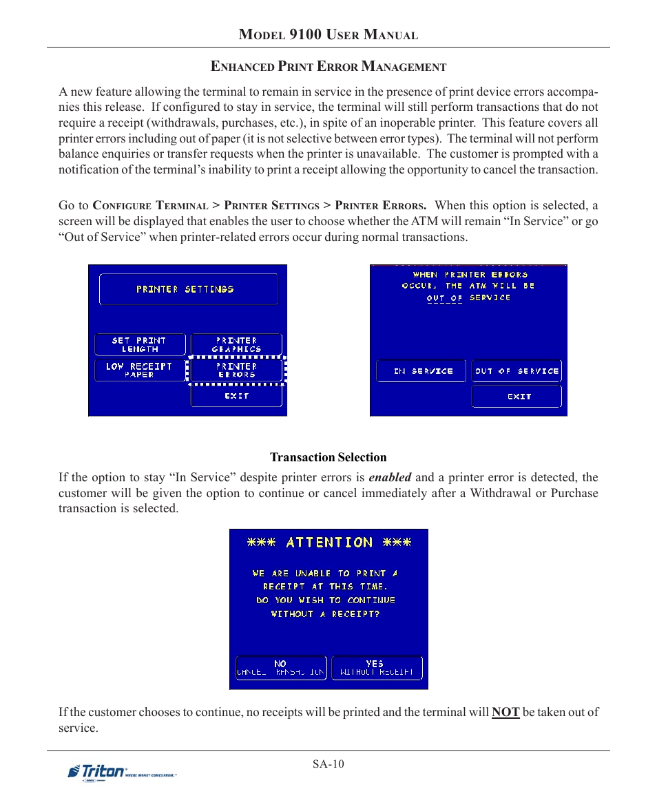 9100 u | Triton 9100 User Manual User Manual | Page 122 / 172