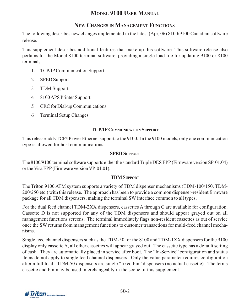 9100 u | Triton 9100 User Manual User Manual | Page 126 / 172