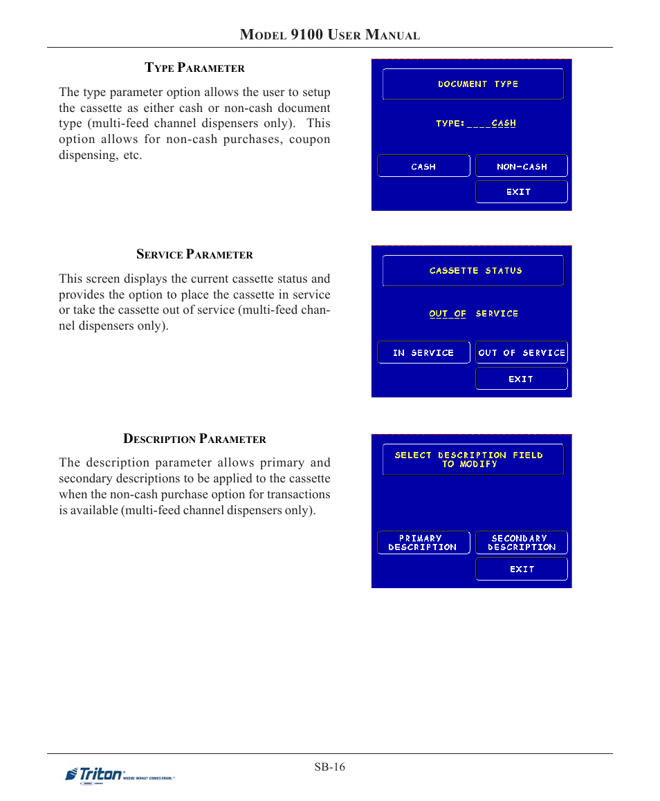 9100 u | Triton 9100 User Manual User Manual | Page 140 / 172