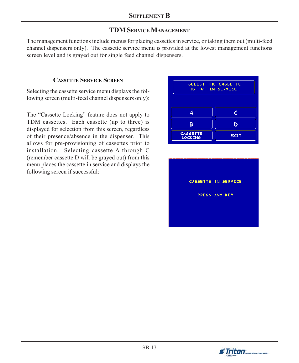 Tdm s | Triton 9100 User Manual User Manual | Page 141 / 172