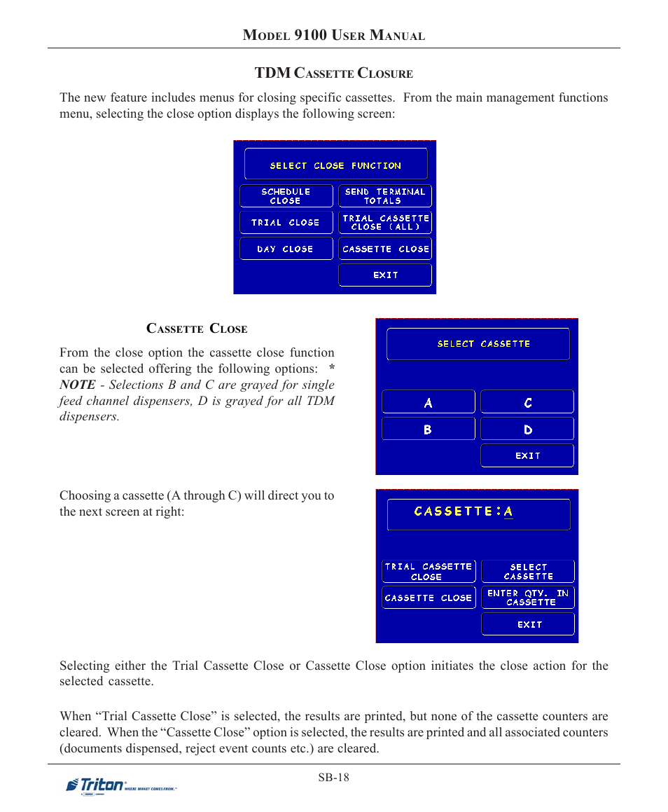 9100 u, Tdm c | Triton 9100 User Manual User Manual | Page 142 / 172