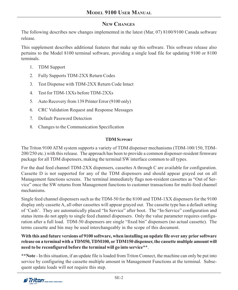9100 u | Triton 9100 User Manual User Manual | Page 162 / 172